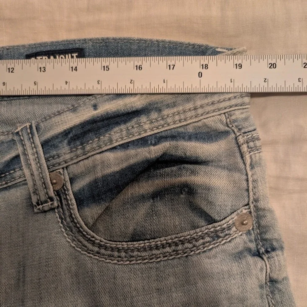 Seven 7 Jeans Mens 36x32 (Fits 38.5x31.5) Blue Flap Pockets Thick Stitch Soft